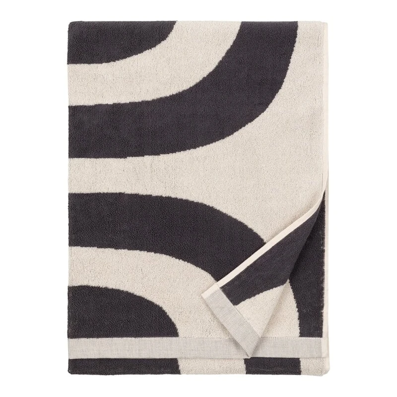 Marimekko Melooni Bath Towel, 75 X 150 Cm, Charcoal - Natural White 4 Marimekko Melooni Bath Towel, 75 X 150 Cm, Charcoal - Natural White - Image 2