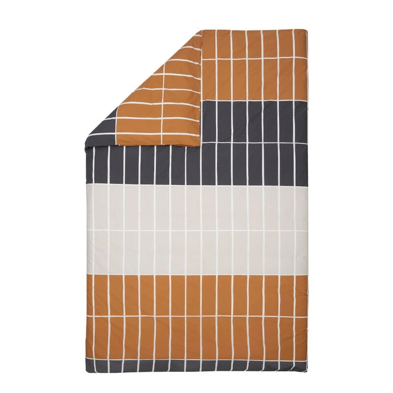 Marimekko Tiiliskivi Duvet Cover, 150 X 210 Cm, Dark Brown-beige-charcoal 3 Marimekko Tiiliskivi Duvet Cover, 150 X 210 Cm, Dark Brown-beige-charcoal