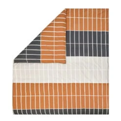Marimekko 15 Marimekko Tiiliskivi Duvet Cover, 240 X 220 Cm, Dark Brown-beige-charcoal