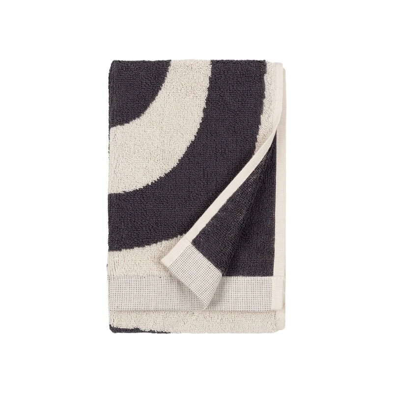 Marimekko Melooni Guest Towel, Charcoal - Natural White 4 Marimekko Melooni Guest Towel, Charcoal - Natural White - Image 2