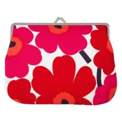 Marimekko Mini Unikko Puolikas Kukkaro Purse, White - Red
