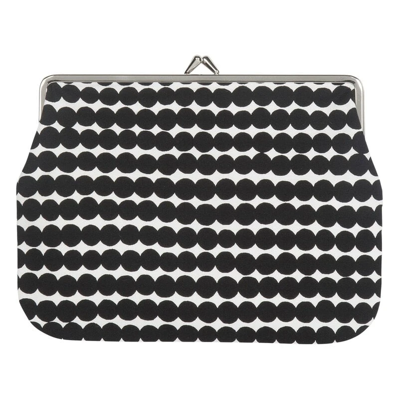 Marimekko Räsymatto Puolikas Kukkaro Purse, White - Black 3 Marimekko Räsymatto Puolikas Kukkaro Purse, White - Black
