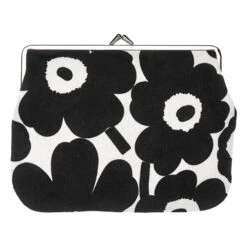 Marimekko Mini Unikko Puolikas Kukkaro Purse, White - Black