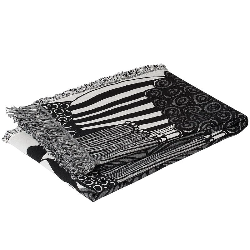 Marimekko Siirtolapuutarha Blanket, Black - Off White 3 Marimekko Siirtolapuutarha Blanket, Black - Off White