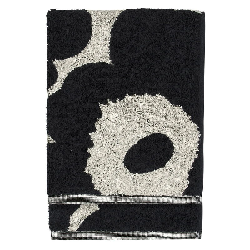 Marimekko Unikko Hand Towel, Cotton - Dark Blue 3 Marimekko Unikko Hand Towel, Cotton - Dark Blue
