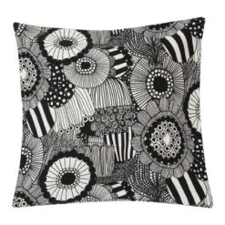 Marimekko Pieni Siirtolapuutarha Cushion Cover, Off White-black