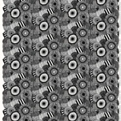 Marimekko Pieni Siirtolapuutarha Fabric, Black - White