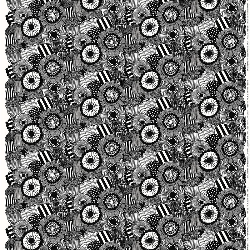 Marimekko Pieni Siirtolapuutarha Fabric, Black - White 3 Marimekko Pieni Siirtolapuutarha Fabric, Black - White
