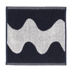 Marimekko Lokki Mini Towel, Off White - Dark Blue