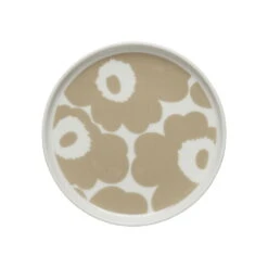 Marimekko Oiva - Unikko Plate 13,5 Cm, White - Beige