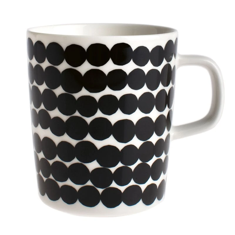 Marimekko Oiva - Räsymatto Mug 2,5 Dl, Black-white 3 Marimekko Oiva - Räsymatto Mug 2,5 Dl, Black-white