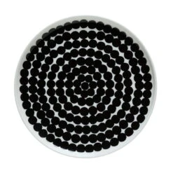 Marimekko Oiva - Siirtolapuutarha Plate 20 Cm, Black - White