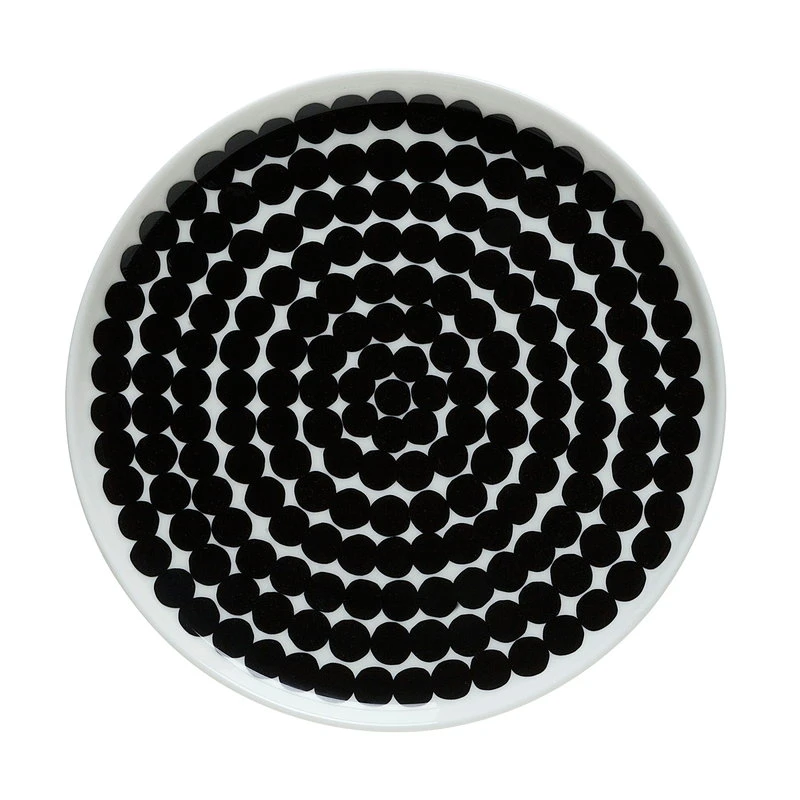 Marimekko Oiva - Siirtolapuutarha Plate 20 Cm, Black - White 3 Marimekko Oiva - Siirtolapuutarha Plate 20 Cm, Black - White