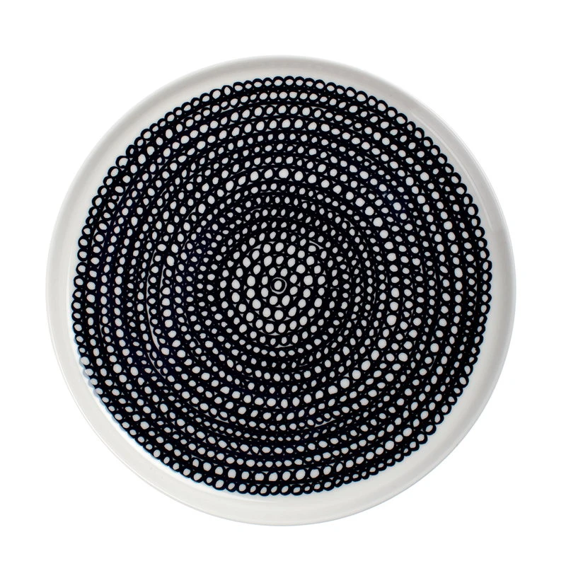 Marimekko Oiva - Siirtolapuutarha Plate 20 Cm, White - Black 3 Marimekko Oiva - Siirtolapuutarha Plate 20 Cm, White - Black