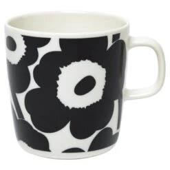 Marimekko Oiva - Unikko Mug 4 Dl, White - Black