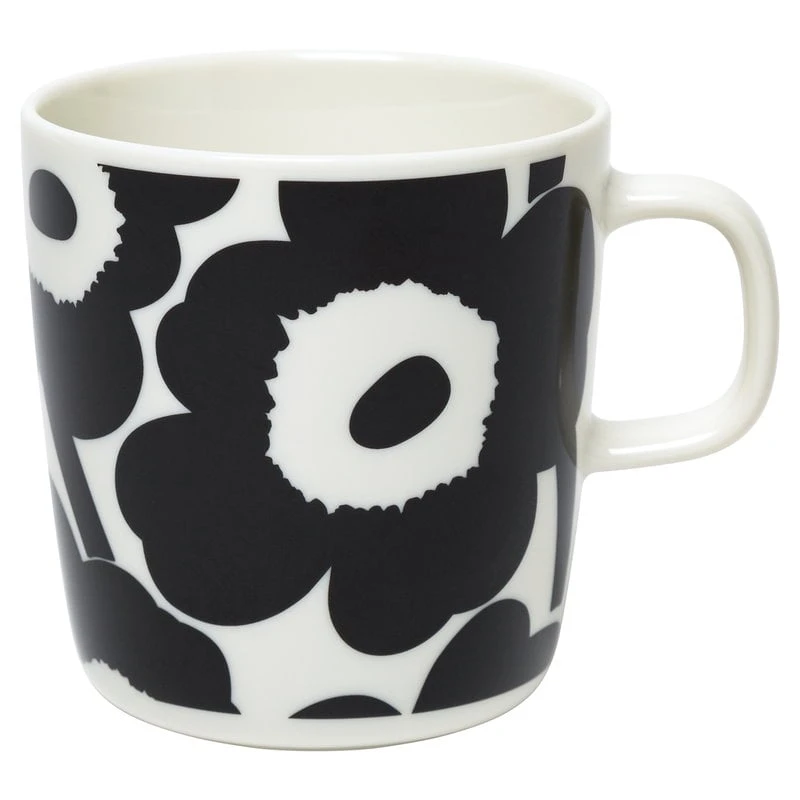 Marimekko Oiva - Unikko Mug 4 Dl, White - Black 3 Marimekko Oiva - Unikko Mug 4 Dl, White - Black