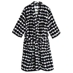 Marimekko Räsymatto Bathrobe, Black-white