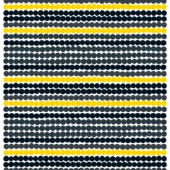 Marimekko Räsymatto Fabric, Black-yellow