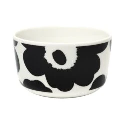 Marimekko Oiva - Unikko Bowl, 2,5 Dl, White - Black
