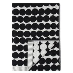 Marimekko Räsymatto Bath Towel, Black-white