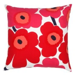 Marimekko Pieni Unikko Cushion Cover 50 X 50 Cm, White - Red