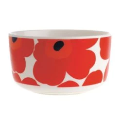 Marimekko Oiva - Unikko Bowl 5 Dl, White - Red - Blue