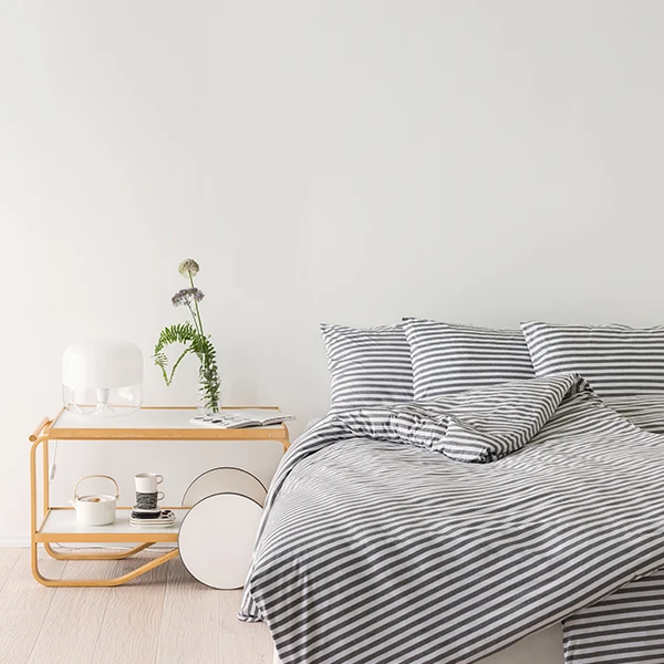 Marimekko Tasaraita Pillowcase, Grey - White 5 Marimekko Tasaraita Pillowcase, Grey - White - Image 3