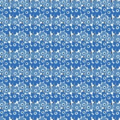 Marimekko Mini Unikko Fabric, White - Blue