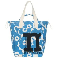 Marimekko Mono City Tote Unikko Shoulder Bag, Cotton - Light Blue