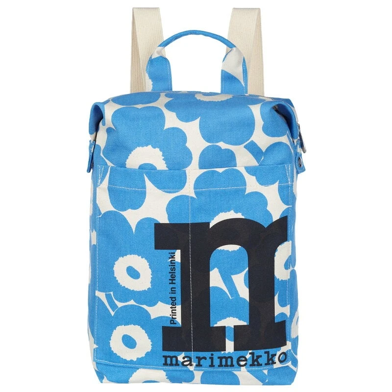Marimekko Mono Backpack Unikko, Cotton - Light Blue 2 Marimekko Mono Backpack Unikko, Cotton - Light Blue