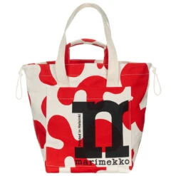 Marimekko Mono City Tote Pulloposti Shoulder Bag, Cotton - Red