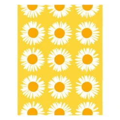 Marimekko Auringonkukka Fabric, Yellow - White