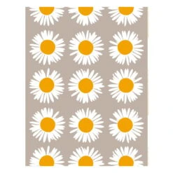 Marimekko Auringonkukka Linen Fabric, Beige - White - Yellow