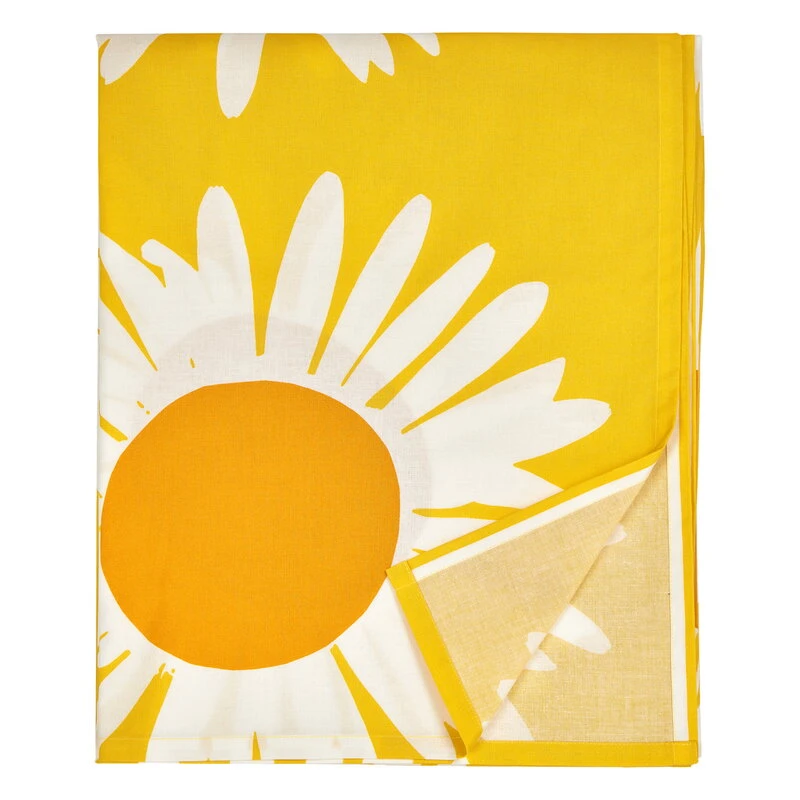 Marimekko Auringonkukka Tablecloth, 135 X 280 Cm, Yellow - White 4 Marimekko Auringonkukka Tablecloth, 135 X 280 Cm, Yellow - White - Image 2
