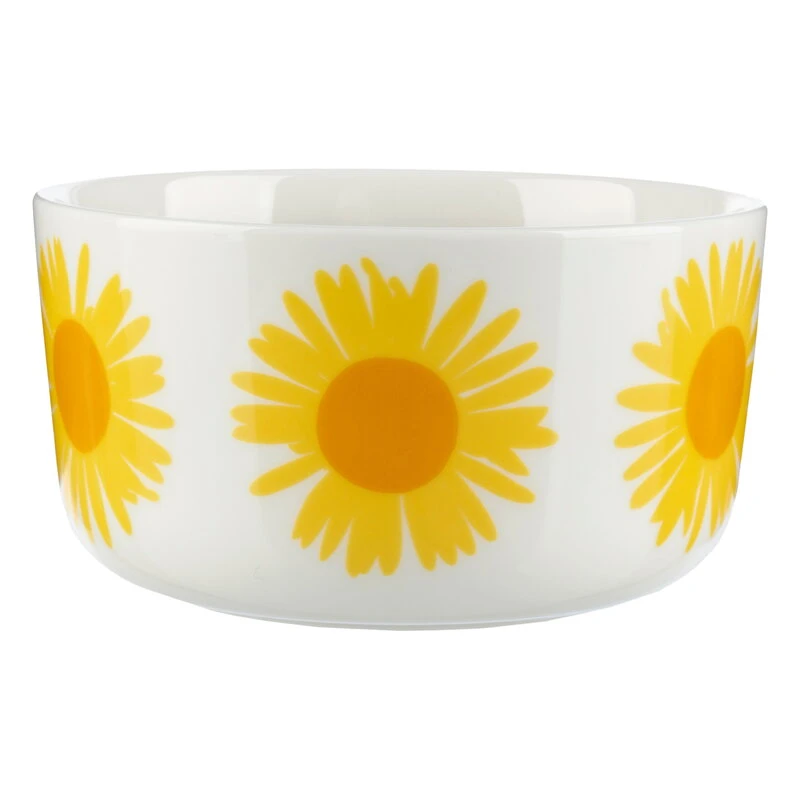 Marimekko Oiva - Auringonkukka Bowl, 5 Dl, White-yellow-orange 3 Marimekko Oiva - Auringonkukka Bowl, 5 Dl, White-yellow-orange