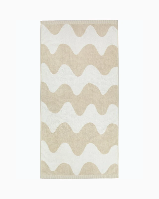 Marimekko Lokki Bath Towel, Beige - White 4 Marimekko Lokki Bath Towel, Beige - White - Image 2