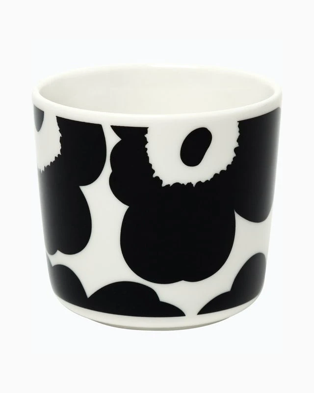 Marimekko Oiva - Unikko Coffee Cup W/o Handle, 2 Pcs, White - Black - Image 2