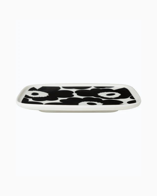 Marimekko Oiva - Unikko Plate 15 X 12 Cm, White - Black 4 Marimekko Oiva - Unikko Plate 15 X 12 Cm, White - Black - Image 2