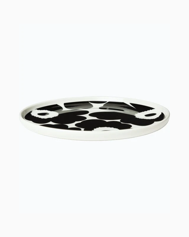 Marimekko Oiva - Unikko Plate 20 Cm, White - Black 4 Marimekko Oiva - Unikko Plate 20 Cm, White - Black - Image 2