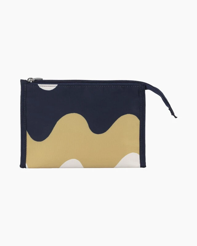 Marimekko Hipaus Pikku Lokki Cosmetic Bag, Dark Blue - Beige 4 Marimekko Hipaus Pikku Lokki Cosmetic Bag, Dark Blue - Beige - Image 2