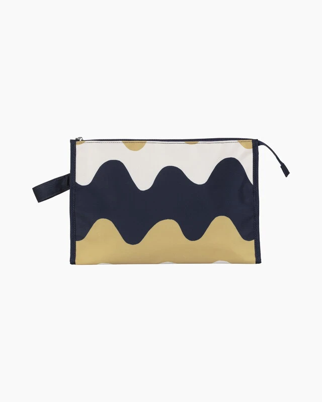 Marimekko Media Pikku Lokki Cosmetic Bag, Dark Blue - Beige 4 Marimekko Media Pikku Lokki Cosmetic Bag, Dark Blue - Beige - Image 2