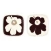 Marimekko Oiva - Unikko Plate, 10 X 10 Cm, 2 Pcs, White - Burgundy - Clay -Marimekko MM 224 unikko plate 10x10cm 2pcs 072050 138 FR1