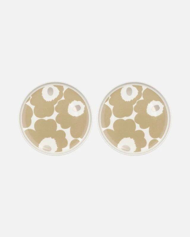 Marimekko Oiva - Unikko Cup And Plate Set, 2 Pcs, White - Beige -silver 5 Marimekko Oiva - Unikko Cup And Plate Set, 2 Pcs, White - Beige -silver - Image 3