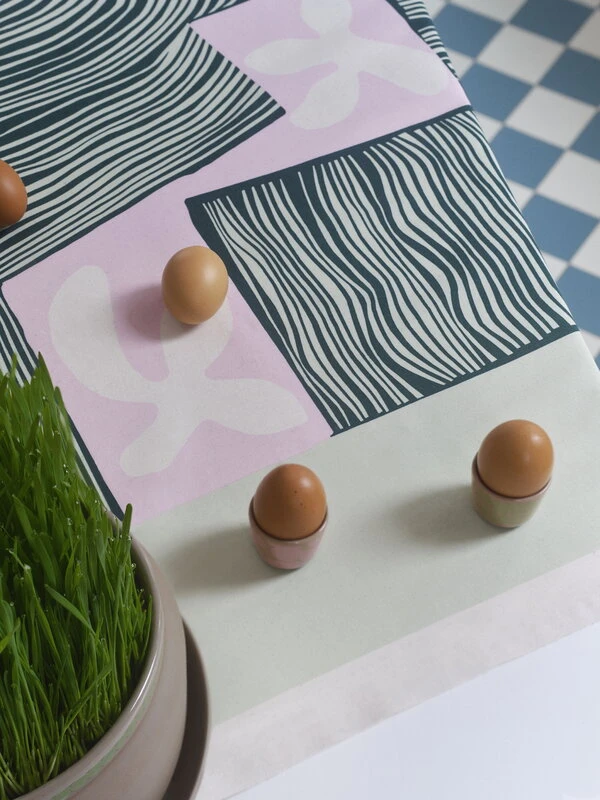 Marimekko Korkeuksissa Fabric, Green - Pink - Cotton 4 Marimekko Korkeuksissa Fabric, Green - Pink - Cotton - Image 2