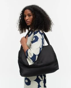 Marimekko Messenger Pillow Shoulder Bag, Black -Marimekko MM 231 messenger pillow solid 091642 009 DE1