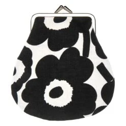 Marimekko Mini Unikko Pieni Kukkaro Purse, White - Black