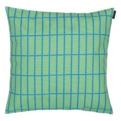 Marimekko Pieni Tiiliskivi Cushion Cover, 40 X 40 Cm, L. Green - L. Blue