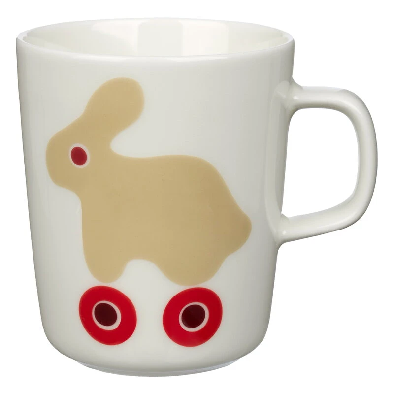 Marimekko Oiva - Rulla Mug, 2,5 Dl, 2 Pcs, Beige - Red 3 Marimekko Oiva - Rulla Mug, 2,5 Dl, 2 Pcs, Beige - Red