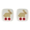 Marimekko Oiva - Rulla Plate, 10 X 10 Cm, 2 Pcs, Beige - Red -Marimekko MM 231 rulla plate 10x10 cm 2pcs 072248 183 FR1
