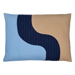 Marimekko Seireeni Cushion, 50 X 70 Cm, Light Blue - Dark Blue - Beige